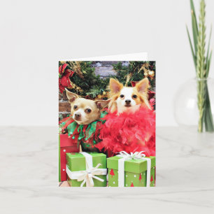 Cartes Pour Fêtes Annuelles Noël - Chihuahua - Miles et Ivy