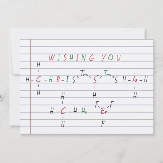 Cartes Pour Fêtes Annuelles Noël Chimie Chimie Science Enseignant vacances (Devant)