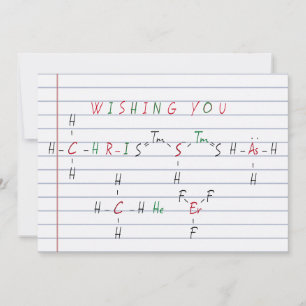 Cartes Pour Fêtes Annuelles Noël Chimie Chimie Science Enseignant vacances