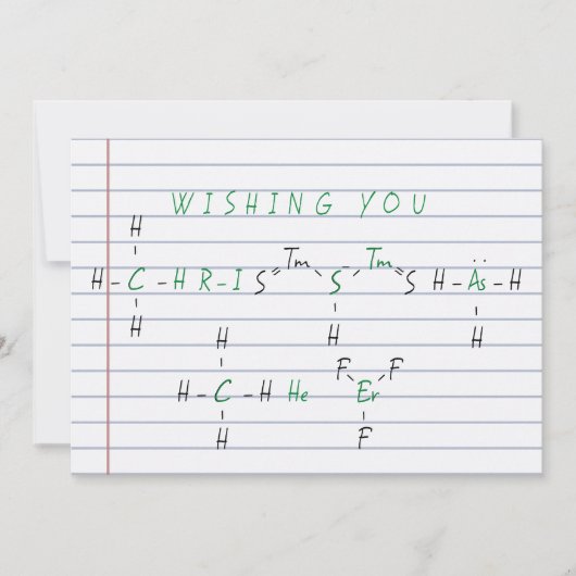 Cartes Pour Fêtes Annuelles Noël Chimie Chimie Science Enseignant vacances (Devant)