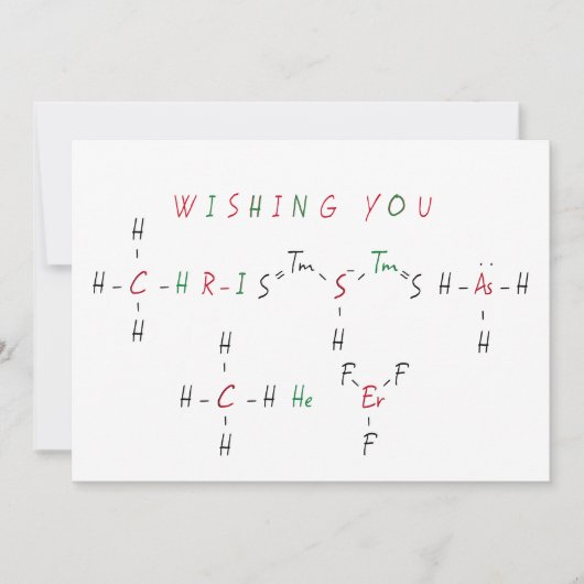 Cartes Pour Fêtes Annuelles Noël Chimie Chimie Science Enseignant vacances (Devant)