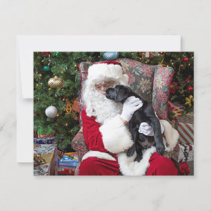 Cartes Pour Fêtes Annuelles Noël Chiot Santa Claus Black Labrador