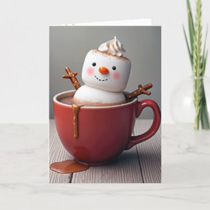 Cartes Pour Fêtes Annuelles Noël Chocolat Chaud Snowman
