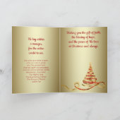 Cartes Pour Fêtes Annuelles Noël chrétien or rouge (Intérieur)