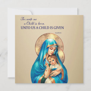 Cartes Pour Fêtes Annuelles Noël chrétien Pour nous un enfant est donné