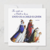 Cartes Pour Fêtes Annuelles Noël chrétien Pour nous un enfant est donné (Devant)