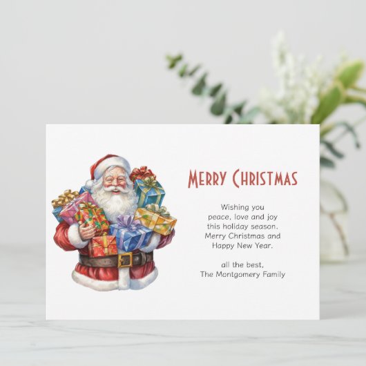 Cartes Pour Fêtes Annuelles Noël classique de Jolly Santa Claus (Debout devant)