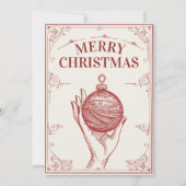 Cartes Pour Fêtes Annuelles Noël classique du millésime (Devant)