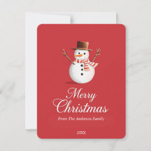 Cartes Pour Fêtes Annuelles Noël classique Red Snowman