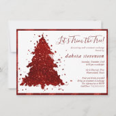 Cartes Pour Fêtes Annuelles Noël classique | Rich Crimson Tree Trim Party (Devant)