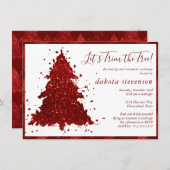 Cartes Pour Fêtes Annuelles Noël classique | Rich Crimson Tree Trim Party (Devant / Derrière)
