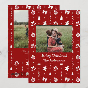 Cartes Pour Fêtes Annuelles Noël Classique Rouge et Blanc