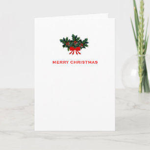 Cartes Pour Fêtes Annuelles Noël classique simple de baie de houx personnalisé