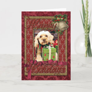Cartes Pour Fêtes Annuelles Noël - Cockapoo - remorque
