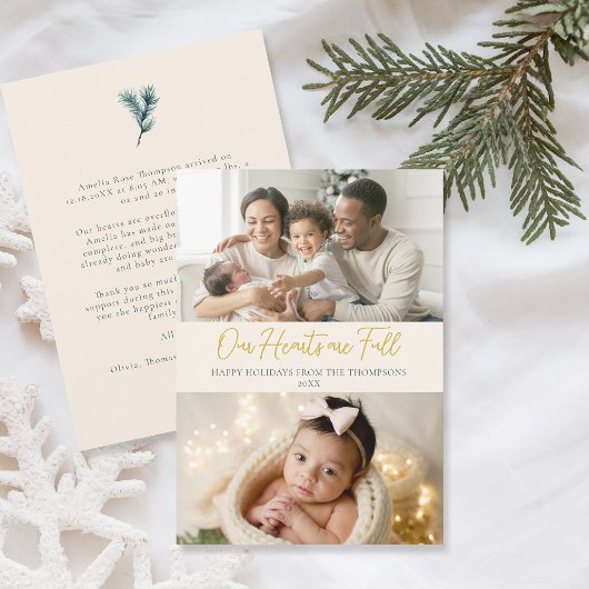 Cartes Pour Fêtes Annuelles Noël Cœurs Pleins Douce Famille Bébé 2 Photos