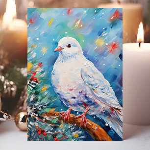 Cartes Pour Fêtes Annuelles Noël Colombe de Paix Colorée