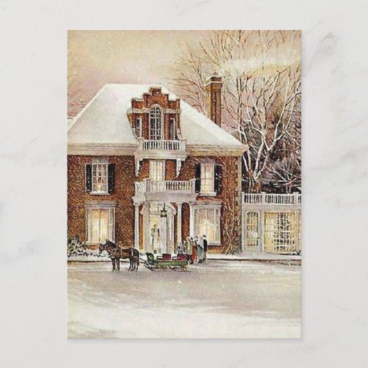 Cartes Pour Fêtes Annuelles Noël colonial vintage (Devant)