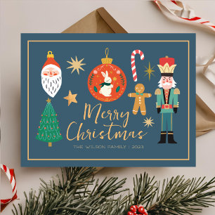 Cartes Pour Fêtes Annuelles Noël Coloré Mignon Biscuit Casse-Noisette