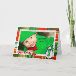 Cartes Pour Fêtes Annuelles Noël Coloré Plaid And Snowman / Photo