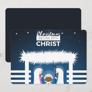 Cartes Pour Fêtes Annuelles Noël commence avec le Christ