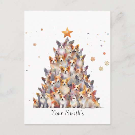 Cartes Pour Fêtes Annuelles Noël Corgies (Devant)