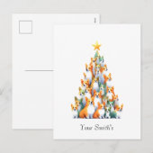 Cartes Pour Fêtes Annuelles Noël Corgies (Devant / Derrière)