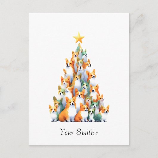 Cartes Pour Fêtes Annuelles Noël Corgies (Devant)