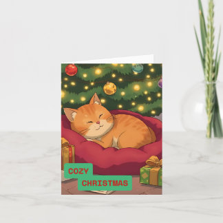 Cartes Pour Fêtes Annuelles Noël cosy avec un mignon chat