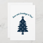 Cartes Pour Fêtes Annuelles Noël côtier Ancre de plage nautique (Devant / Derrière)