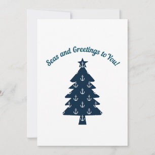Cartes Pour Fêtes Annuelles Noël côtier Ancre de plage nautique