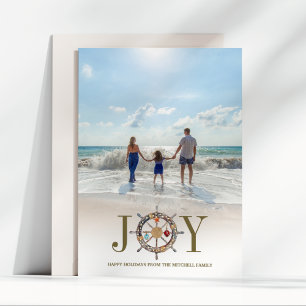 Cartes Pour Fêtes Annuelles Noël côtier Joie de vacances nautique Photo