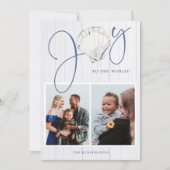 Cartes Pour Fêtes Annuelles Noël côtier Joy Seashell Holiday 2 Photos (Devant)