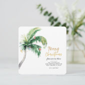 Cartes Pour Fêtes Annuelles Noël côtier Palm Tree Holiday Déménagement (Debout devant)