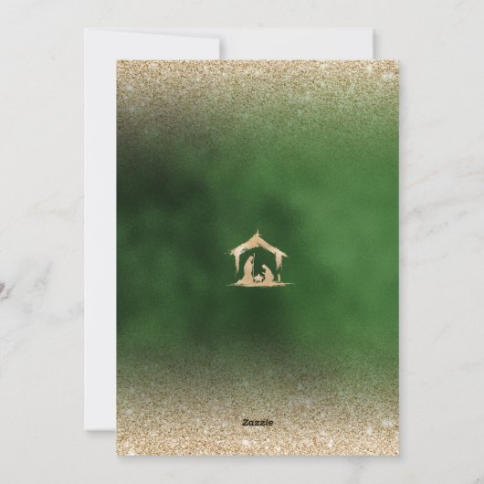 Cartes Pour Fêtes Annuelles Noël Crèche religieuse Scène Famille Photo (Dos)