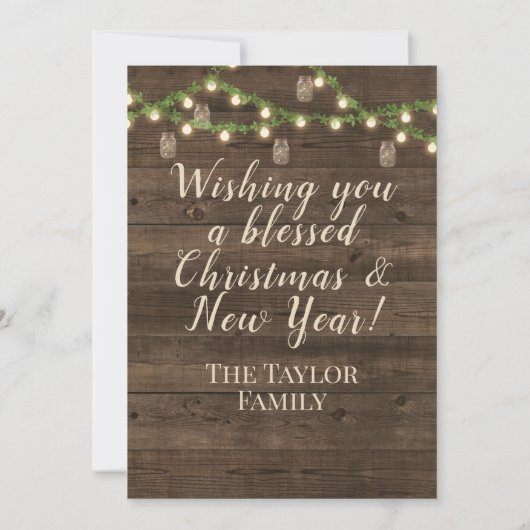 Cartes Pour Fêtes Annuelles Noël Croire Jésus Nativité Bois rustique (Dos)