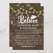 Cartes Pour Fêtes Annuelles Noël Croire Jésus Nativité Bois rustique (Devant / Derrière)