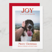 Cartes Pour Fêtes Annuelles Noël Custom Chien Photo Chien Walker Business (Devant / Derrière)