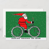 Cartes Pour Fêtes Annuelles Noël cycliste (Devant / Derrière)