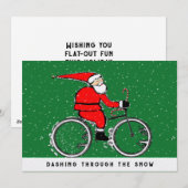 Cartes Pour Fêtes Annuelles Noël cycliste (Devant / Derrière)