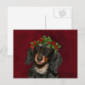 Cartes Pour Fêtes Annuelles Noël Dachshund (Devant / Derrière)