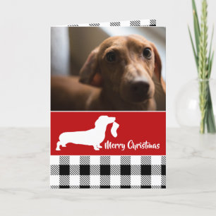 Cartes Pour Fêtes Annuelles Noël Dachshund et Plaid