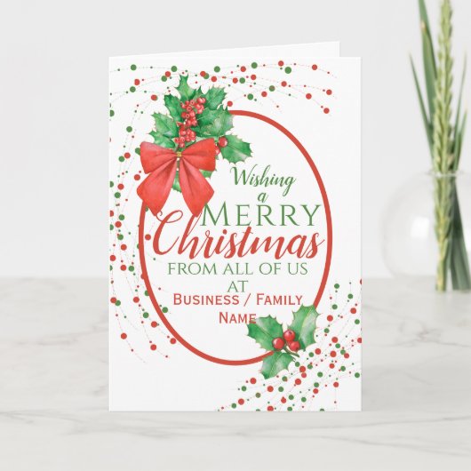 Cartes Pour Fêtes Annuelles Noël d'affaires Holly (Devant)