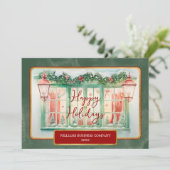 Cartes Pour Fêtes Annuelles Noël d'affaires Holly | Berries Joyeuses Fêtes (Debout devant)