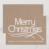 Cartes Pour Fêtes Annuelles Noël d'affaires typographie rustique vacances (Devant / Derrière)