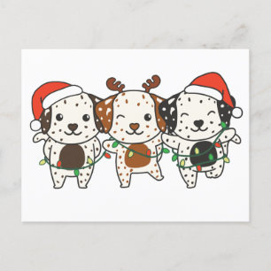 Cartes Pour Fêtes Annuelles Noël dalmate Animaux de Noël Chiens mignons