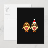 Cartes Pour Fêtes Annuelles Noël d'amour du hibou (Devant / Derrière)