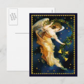 Cartes Pour Fêtes Annuelles Noël d'ange de nuit étoilée (Devant / Derrière)