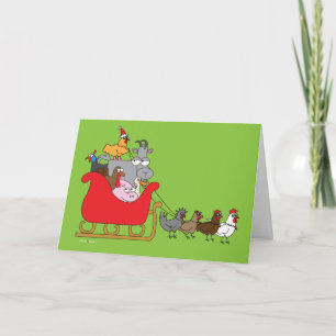 Cartes Pour Fêtes Annuelles Noël d'animal de ferme