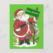 Cartes Pour Fêtes Annuelles Noël d'animaux mignons du père noël Joyeux (Devant)
