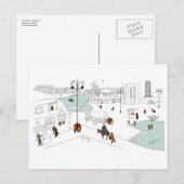 Cartes Pour Fêtes Annuelles Noël dans la ville moderne (Devant / Derrière)